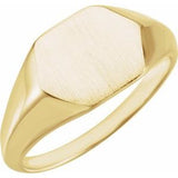 14K Yellow 12x10 mm Geometric Signet Ring - Siddiqui Jewelers