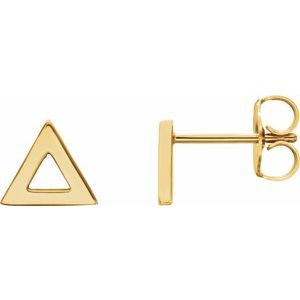 14K Yellow Triangle Earrings - Siddiqui Jewelers