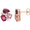 14K Rose Multi-Gemstone & 1/6 CTW Diamond Earrings - Siddiqui Jewelers