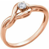 14K Rose .04 CT Diamond Ring - Siddiqui Jewelers