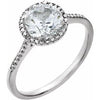 Sterling Silver Created White Sapphire & .01 CTW Diamond Ring - Siddiqui Jewelers