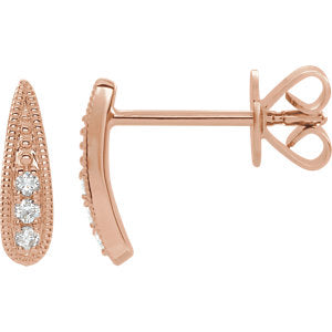 14K Rose .05 CTW Diamond Earrings - Siddiqui Jewelers