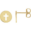 14K Yellow Pierced Cross Earrings - Siddiqui Jewelers