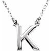 14K White Block Initial K 16" Necklace Siddiqui Jewelers