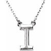 14K White Block Initial I 16" Necklace Siddiqui Jewelers