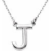 14K White Block Initial J 16" Necklace Siddiqui Jewelers