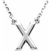 Sterling Silver Block Initial X 16" Necklace Siddiqui Jewelers