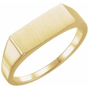 14K Yellow 15x7 mm Rectangle Signet Ring - Siddiqui Jewelers