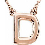 14K Rose Block Initial D 16" Necklace Siddiqui Jewelers