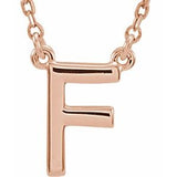 14K Rose Block Initial F 16" Necklace Siddiqui Jewelers