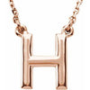 14K Rose Block Initial H 16" Necklace Siddiqui Jewelers