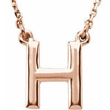 14K Rose Block Initial H 16" Necklace Siddiqui Jewelers