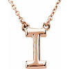 14K Rose Block Initial I 16" Necklace Siddiqui Jewelers