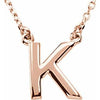 14K Rose Block Initial K 16" Necklace Siddiqui Jewelers