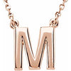 14K Rose Block Initial M 16" Necklace Siddiqui Jewelers