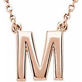 14K Rose Block Initial M 16" Necklace Siddiqui Jewelers