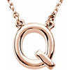 14K Rose Block Initial Q 16" Necklace Siddiqui Jewelers