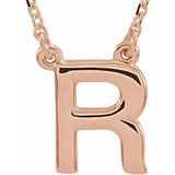 14K Rose Block Initial R 16" Necklace Siddiqui Jewelers