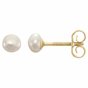 14K Yellow White Freshwater Cultured Pearl Earrings - Siddiqui Jewelers