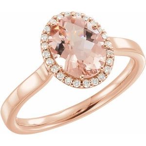 14K Rose Morganite & 1/8 CTW Diamond Ring - Siddiqui Jewelers