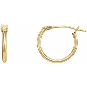14K Yellow 12.5 mm Hinged Hoop Earrings - Siddiqui Jewelers
