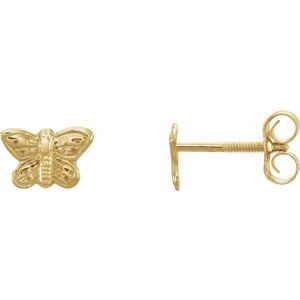 14K Yellow Butterfly Earrings - Siddiqui Jewelers