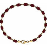 14K Yellow Mozambique Garnet 7.25" Bracelet - Siddiqui Jewelers