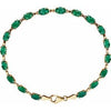 14K Yellow Lab-Grown Emerald 7.25" Bracelet Siddiqui Jewelers
