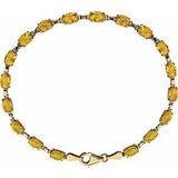 14K Yellow Natural Citrine 7.25" Bracelet Siddiqui Jewelers