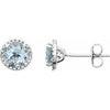 Sterling Silver Aquamarine & .01 CTW Diamond Earrings - Siddiqui Jewelers