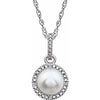 Sterling Silver Freshwater Cultured Pearl & .01 CTW Diamond 18" Necklace - Siddiqui Jewelers