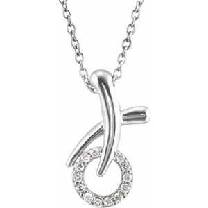 Sterling Silver 1/10 CTW Diamond "XO" Necklace - Siddiqui Jewelers