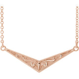 14K Rose Sculptural "V" 16" Necklace - Siddiqui Jewelers