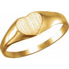 14K Yellow 6x6 mm Youth Heart Signet Ring - Siddiqui Jewelers