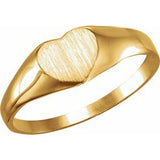 14K Yellow 6x6 mm Youth Heart Signet Ring - Siddiqui Jewelers