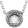 14K White 1/10 CTW Diamond Slide 16" Necklace - Siddiqui Jewelers