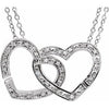 Sterling Silver 1/6 CTW Diamond 2-in-1 Interlocking Heart 18" Necklace - Siddiqui Jewelers