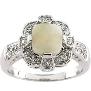 Opal & Diamond Accented Ring - Siddiqui Jewelers