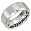 Tungsten 8 mm Satin & Beveled-Edge Band Size 11-Siddiqui Jewelers