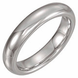 White Tungsten 4 mm Half Round Band Size 12-Siddiqui Jewelers