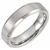 Tungsten 6 mm Satin & Polished Beveled-Edge Band Size 7-Siddiqui Jewelers