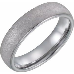 Tungsten 6 mm Rounded Edge Domed Sandblasted Band Size 9.5-Siddiqui Jewelers