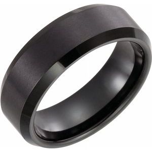 Tungsten 8 mm Black Immerse Plated Satin Finish Band Size 13-Siddiqui Jewelers