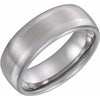 Tungsten 8 mm Rounded Edge Band with Satin Center Size 9 - Siddiqui Jewelers