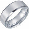 White Tungsten 8 mm Satin & Beveled-Edge Band Size 13-Siddiqui Jewelers