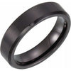 Black PVD Tungsten 6 mm Beveled Edge Band Size 10-Siddiqui Jewelers