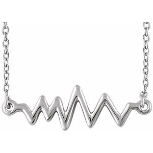 14K White Heartbeat 16-18" Necklace - Siddiqui Jewelers