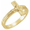 14K Yellow 15 mm Crucifix Chastity Ring Size 10 - Siddiqui Jewelers