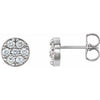 14K White 3/8 CTW Diamond Cluster Earrings - Siddiqui Jewelers