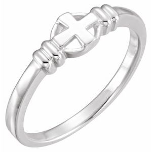 Sterling Silver Cross Chastity Ring Size 8 - Siddiqui Jewelers